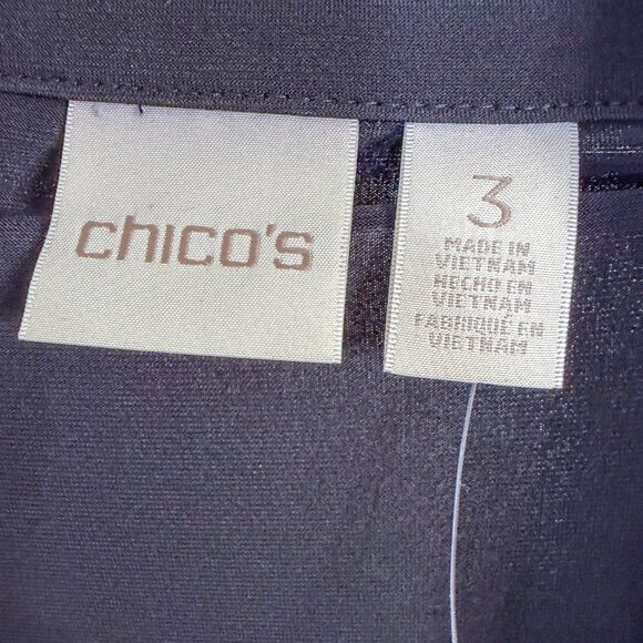 Chico's Utility Jumpsuit Black Size 3 XL 16 NWT Button Front Gold Zip Pockets - Picture 4 of 5